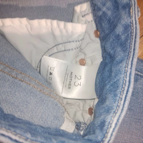 MOTHER Light Blue Straight Leg Jeans - Picture 6 of 7